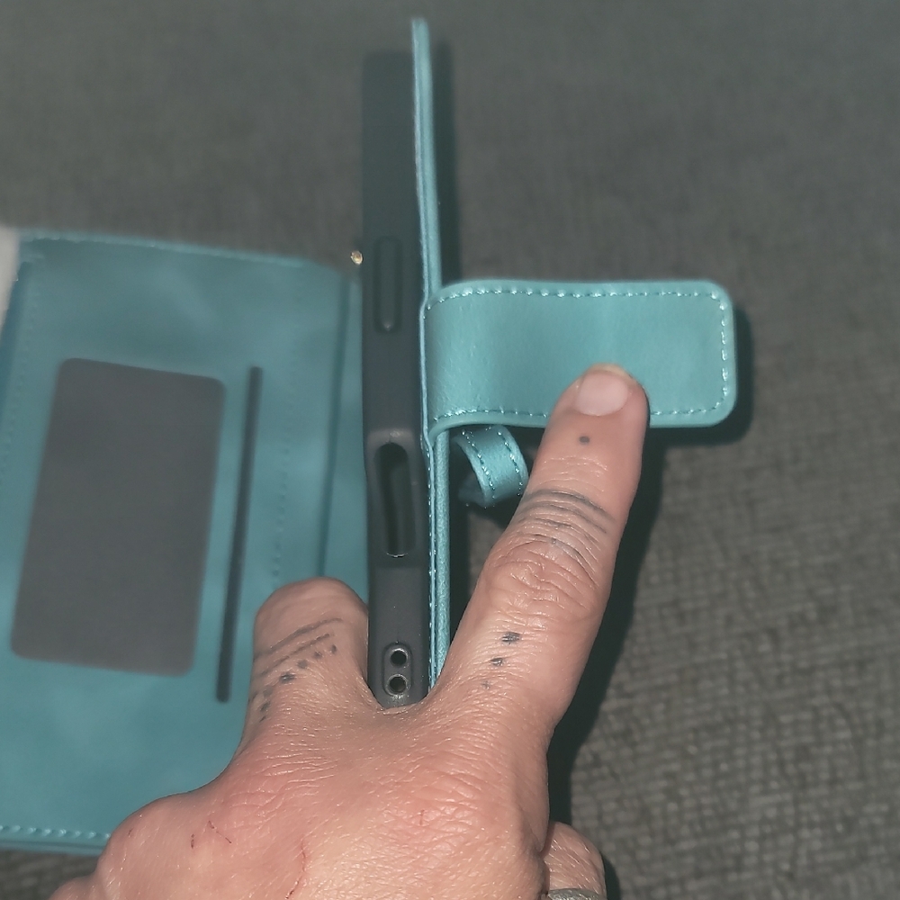 Teal Mandala Phone Wallet Case - Picture 10 of 12